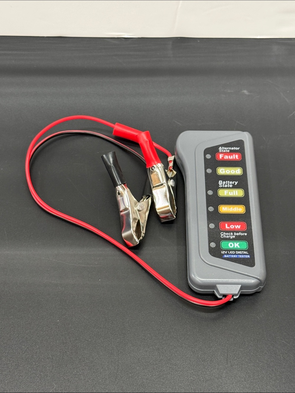 12V Car Automobile Battery Alternator State Tester Diagnostic Tool Clamp Clips